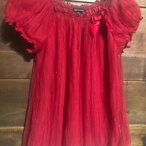 Sparkly Red bow tulle with silky lining George shirt size 10 Valentine’s Day